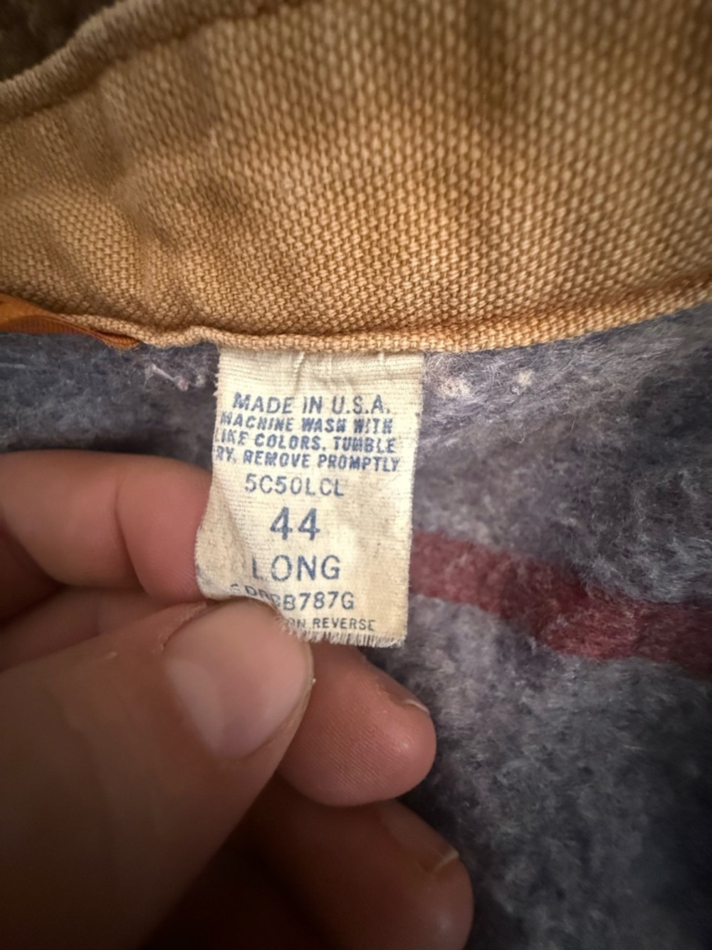 Vintage Big Ben Wrangler Chore coat, 44 Long, blanket lined canvas barn jkt USA - Picture 5 of 5